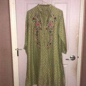 Pakistani Mint Green Agha Noor Crystal 3 pc Outfit